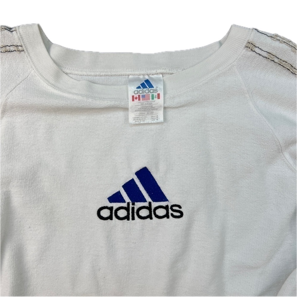 90s Vintage Embroidered Logo Adidas Raglan Sweatshirt - Picture 6 of 10